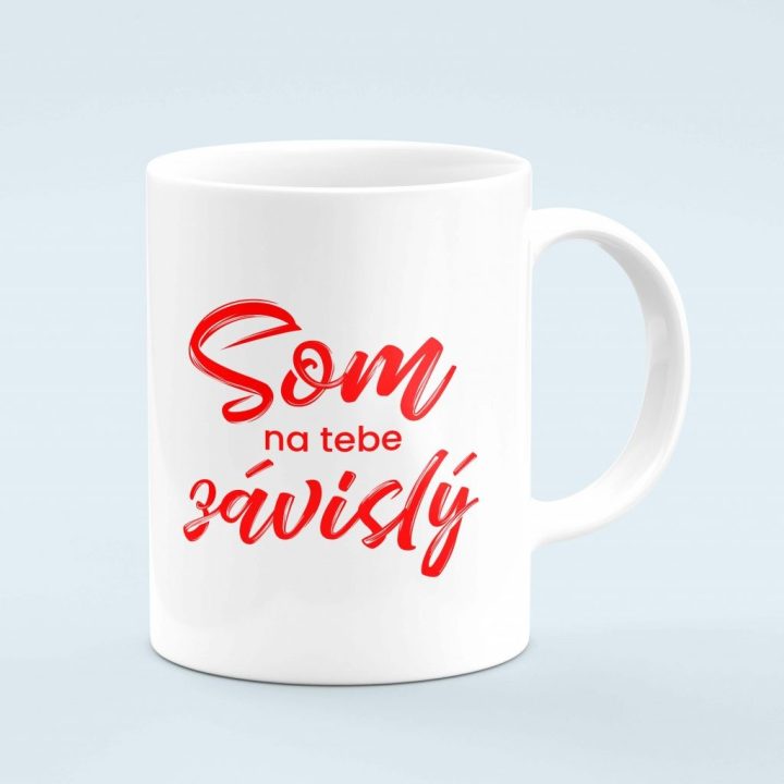 Hrnček s potlačou: Som na tebe závislý | bkstudio.sk