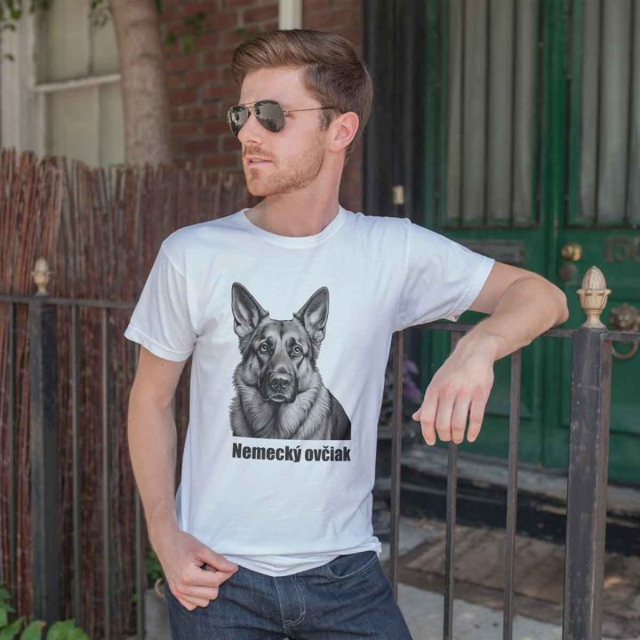 Pánske tričko s potlačou: Nemecký ovčiak