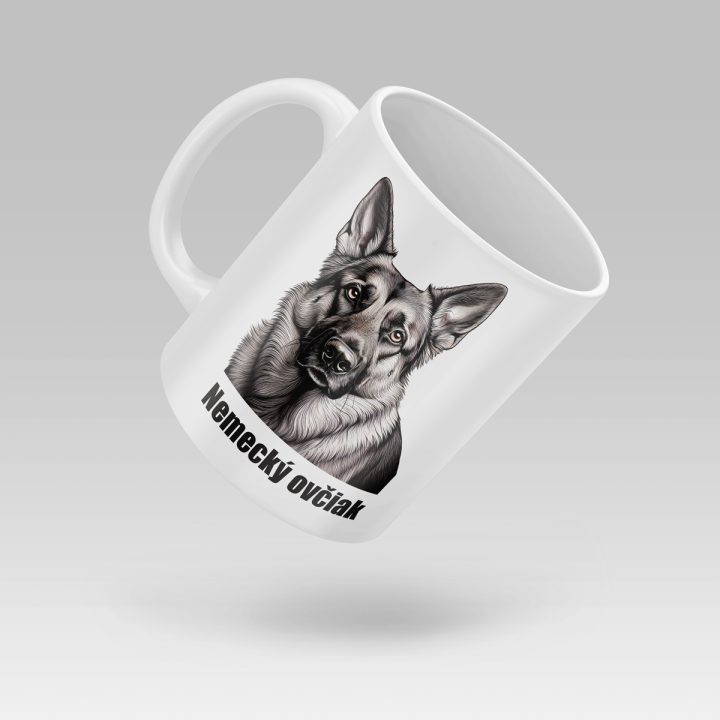 Keramický hrnček s potlačou: Nemecký ovčiak