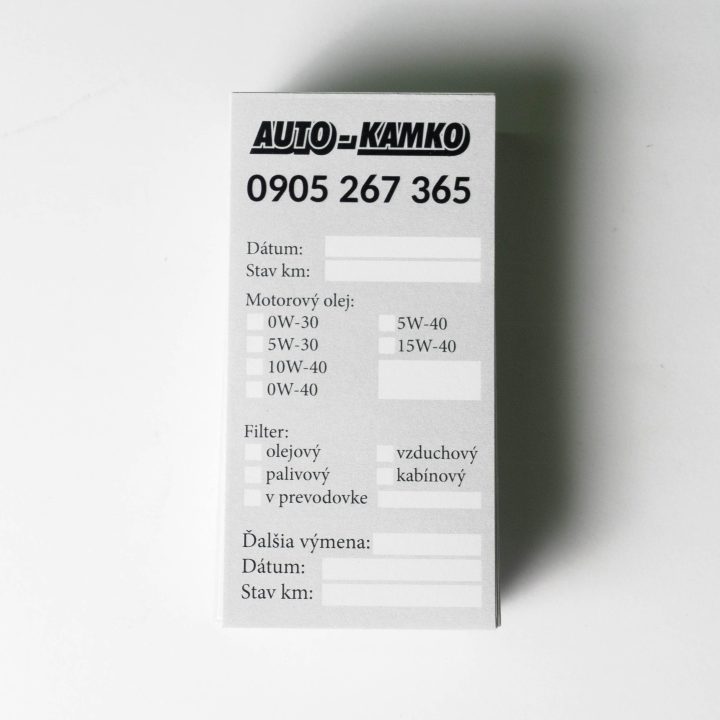 Nálepka na výmenu oleja s logom | Profesionálne štítky pre autoservis